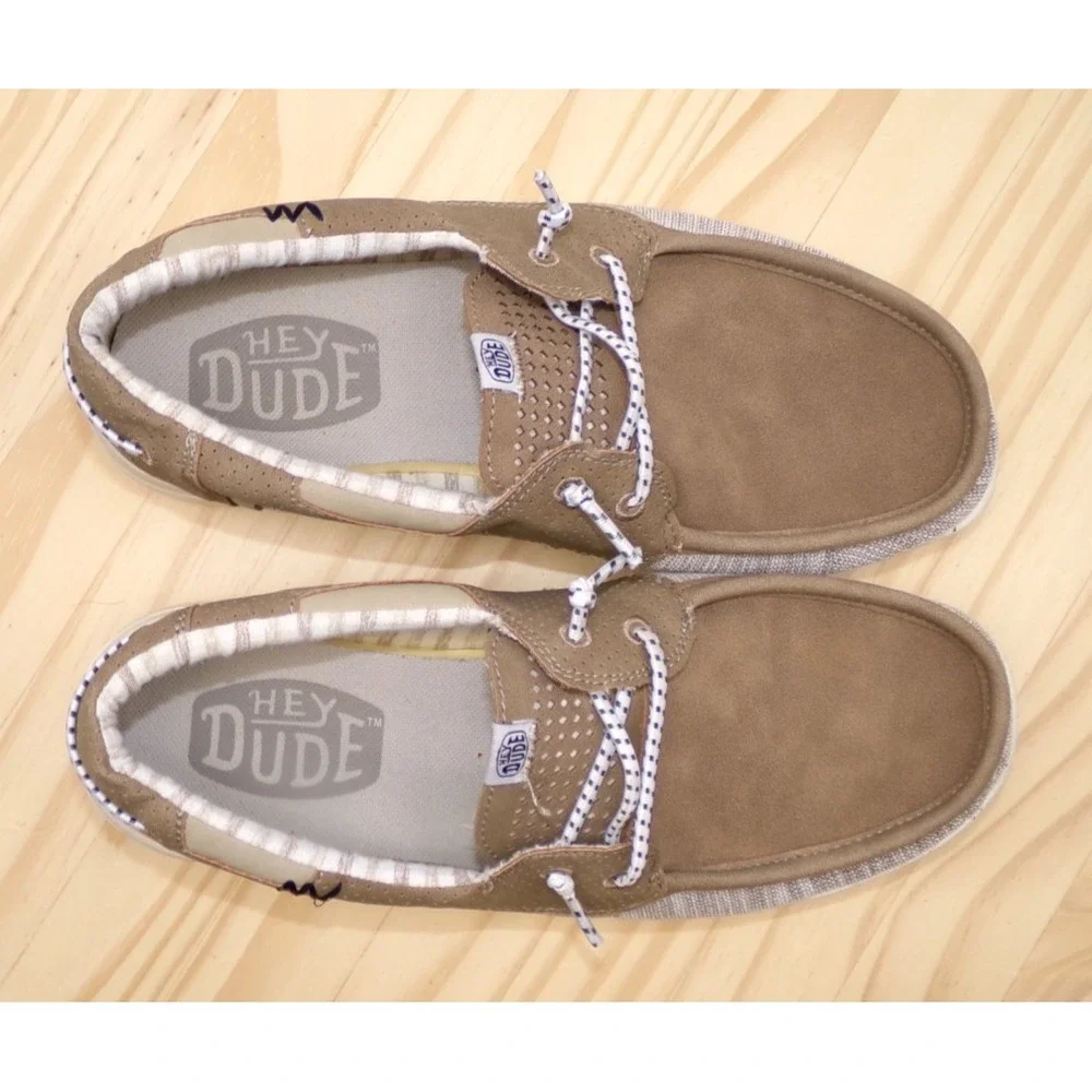 Hey Dude Welsh Grip Mix Slip On‎ Shoes Mens Brown Size 8 Boat Shoes Casual